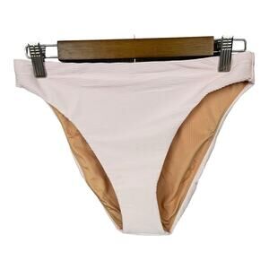 J. Crew Ribbed High Rise Cheeky Bikini Bottom in Light Pink Size‎ M NWT